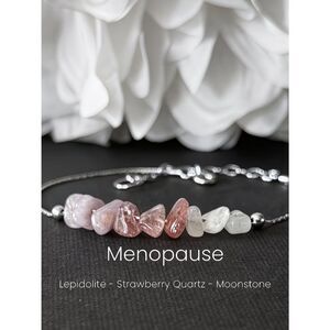 NWT Menopause Bracelet Hormone Balancing Raw Strawberry Quartz Moonstone